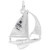 Large Sailboat Silver Charm - Sterling Silver and 14k White Gold