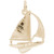 Large Sailboat Gold Charm - Gold Plate, 10k Gold, 14k Gold