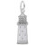 Gibbs Bermuda Flat Lighthouse Silver Charm - Sterling Silver and 14k White Gold