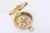 Compass w/ Lid & Inlaid Wooden Box -  Antiqued Brass
