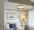 Ceiling Lamp - Metal & Fabric- Blue & White - 19.6"