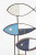 3 Abstract Fish on Wood Base - Wood & Metal - White & Blues - 15"