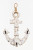 Anchor Hook Rack - Wood & Metal - Distressed White - Set of 2 - 15.3"