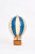 Striped Hot Air Balloon - Metal - Red - Blue & Cream - 16.5"