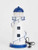 Lighthouse w/ Spiral Staircase- Plug-In- White/Blue 15" Lighthouse w/ Spiral Staircase- Plug-In- White/Blue 15"