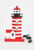Lighthouse with Red Base - Led -  White/Red- 11.5"