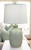 Seagrass / Ivory Bee Hive Table Lamp W / Off White Shade - 26"