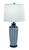Navy / Ivory Tall Basket Weave Vase Table Lamp - 28"