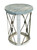 Cottage / Rough Slate Iron Cylinder End Table with Knotted Rope Accent - 25"