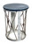 Cottage / Navy Iron Cylinder End Table with Knotted Rope Accent - 25"