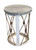 Cottage / Rough Grey Iron Cylinder End Table with Knotted Rope Accent - 25"