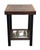 Rugged Pine / Stain Square Iron End Table with Tree Scene Accent and Rough Sawn Top - 23"