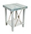 Iron End Table W / Weathered Knotted Rope Accent and Slate Rough Sawn Top - 23"
