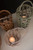 Tall Willow Lanterns with Glass Inserts - Set of 3 