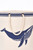 Whale Laundry Bag w/Rope Accents - Canvas - Navy - Cream - Black - 19.7"