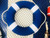 Vibrant Blue Decorative Lifering with White Bands 15" Set of 2