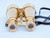 Captain's Solid Brass Binoculars with Leather Case 6"