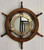  Brass Porthole Mirror in Wooden Ship Wheel - 18"