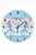 Wooden Crab Outline Clock, Blue and White 19.7"