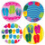 Colorful Flip Flops Round Sandstone Coasters