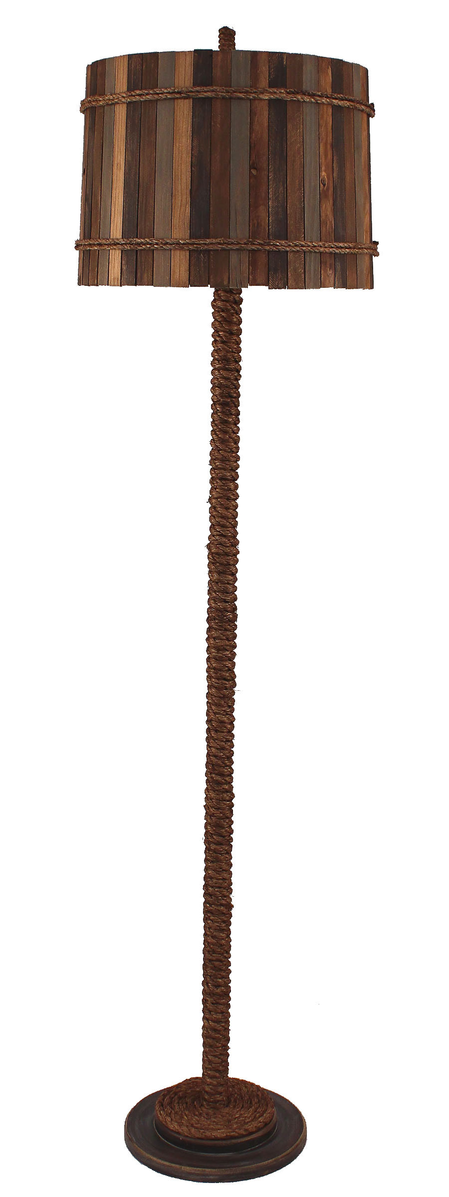 Wood Rope Base Lamp Rope Floor Lamp - Sandalwood