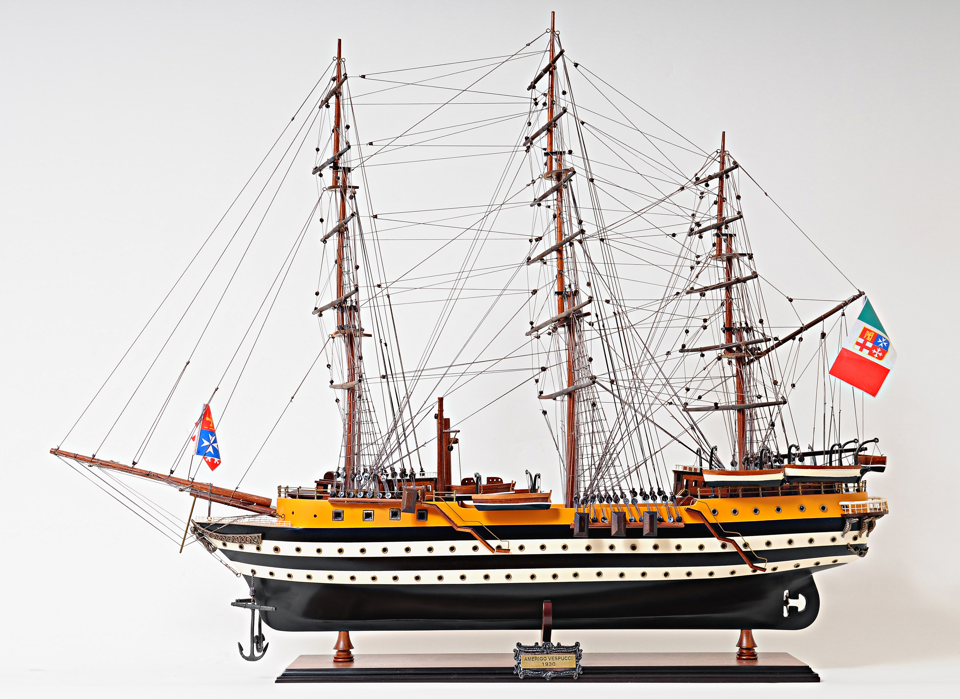 Amerigo Vespucci Model Ship - 32 - Optional Personalized Plaque