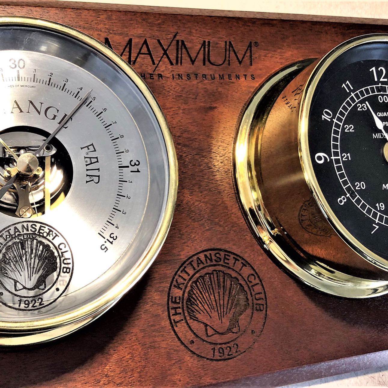 Executive Thermometer, Humidity Reader, Barometer, and Clock