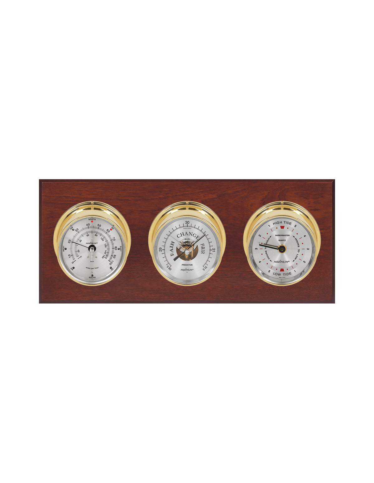 Newport Wind, Barometer and Tide Weather Station - 3 Instruments - PVD Brass