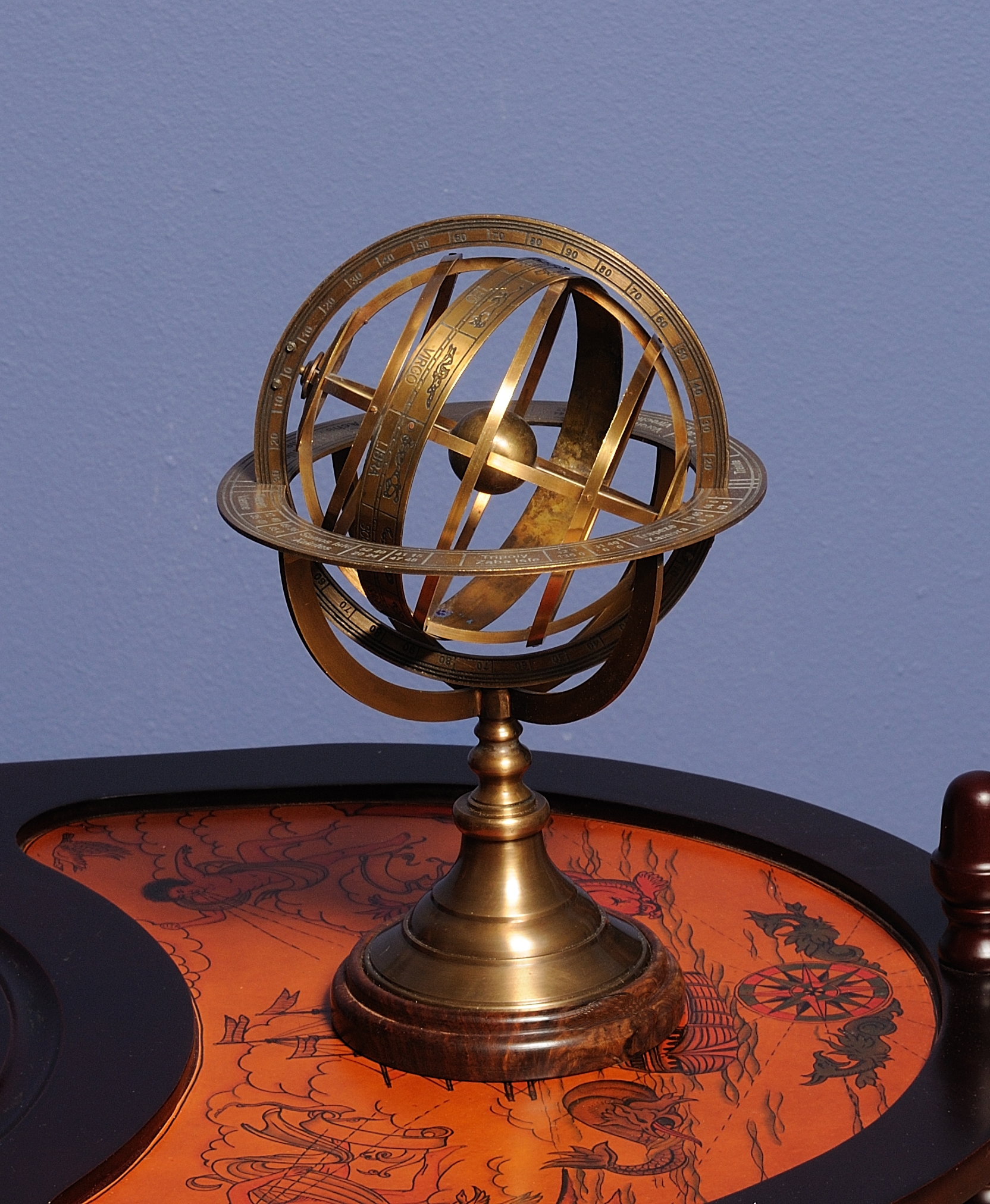 Armillary Sphere on Brass Base