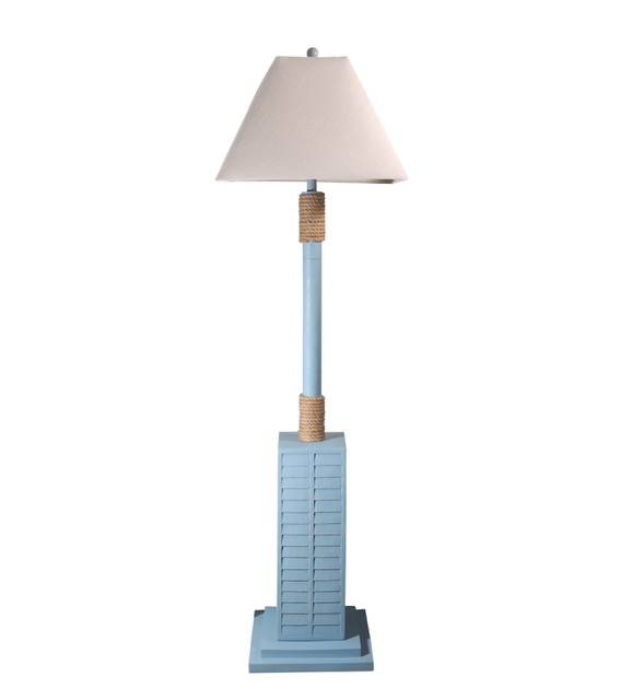 Blue Shutter Polyresin Coastal Floor Lamp