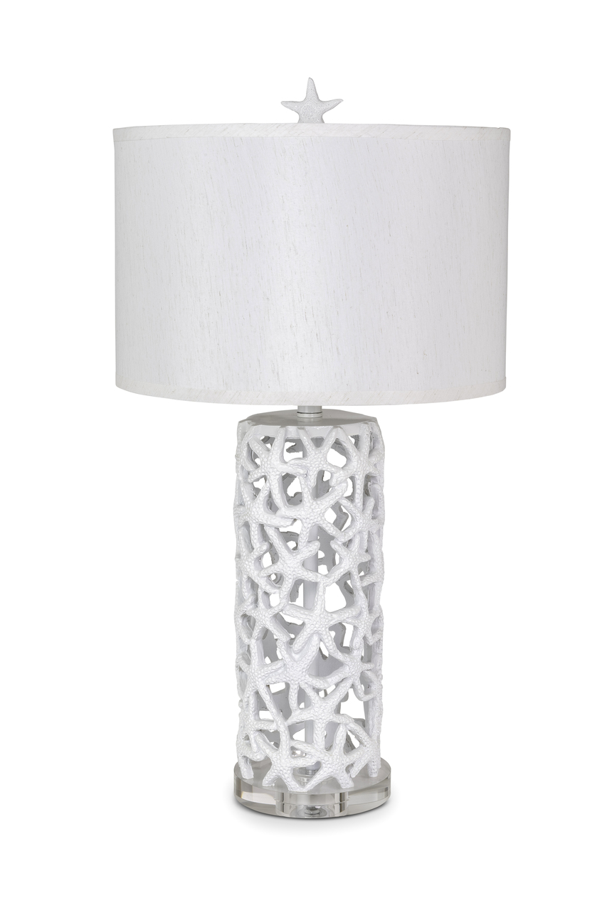 Darla White Poly Star Table Lamp, (Set of 2)