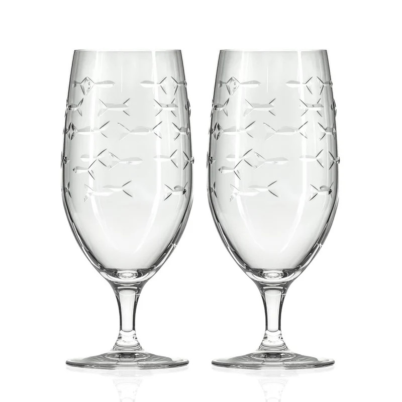 Everything Nautical School Of Fish Footed Iced Tea Glass