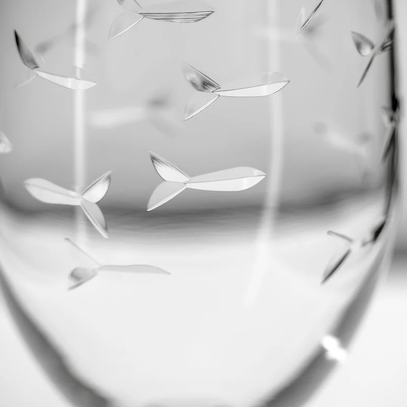 Everything Nautical School Of Fish Footed Iced Tea Glass - Thumbnail 3