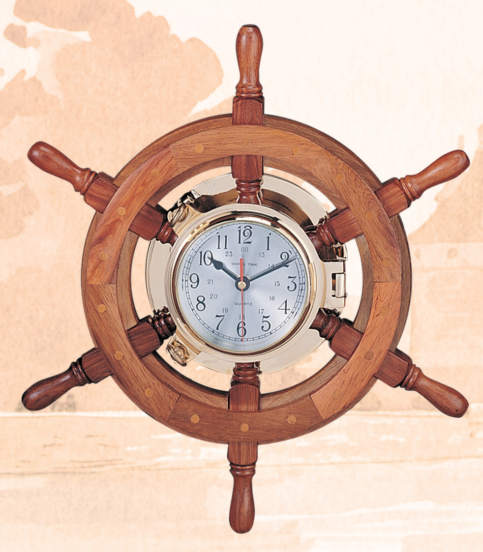 Porthole and Ship Wheel Clock - 18