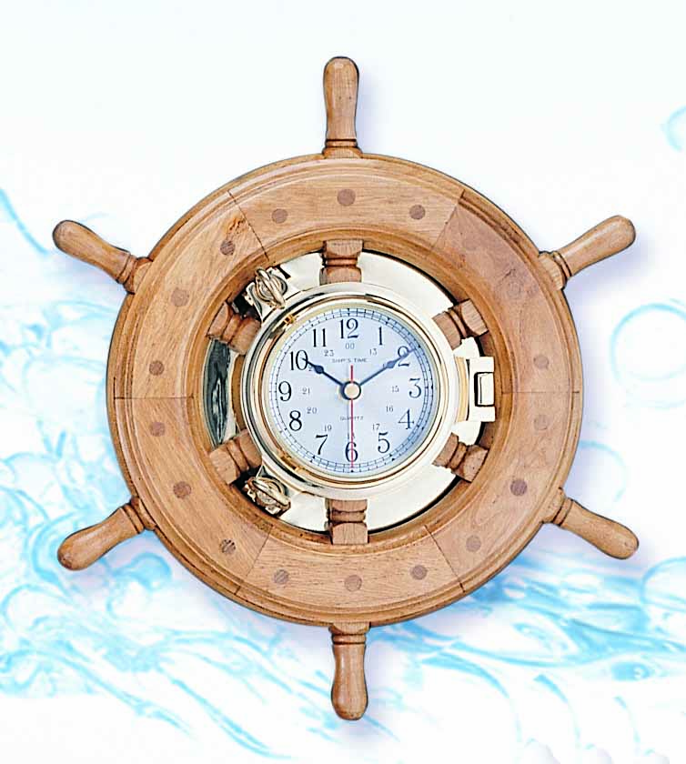 Nautical Ships Wheel PORTHOLE Clocks