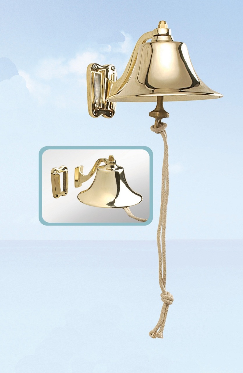 6 Brass Bell with Sliding Wall Mount