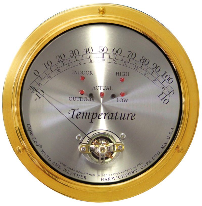 Cape Cod Premium Indoor/Outdoor Temperature Gauge Weather Instrument