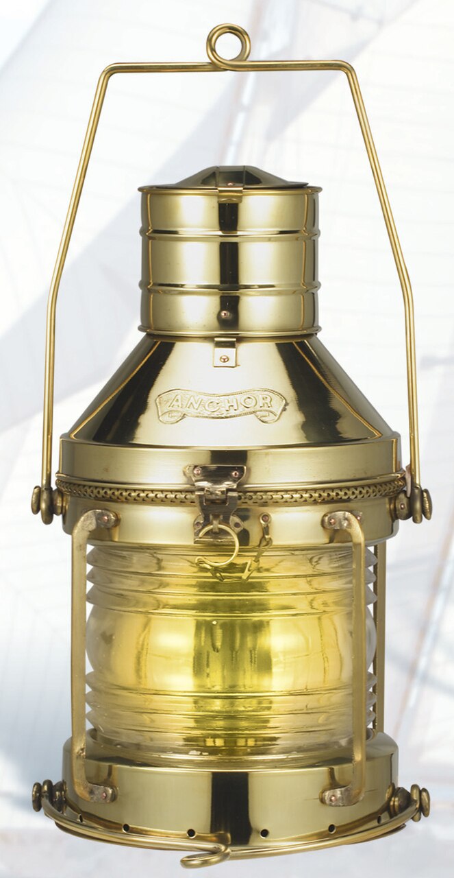 Antique Brass Round Anchor Electric Lantern 16