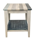 NAUTICAL STRIPE ALL WOOD END TABLE - 21" 