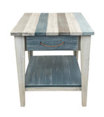 Tide Stripe  21" All Wood End Table with Drawer
