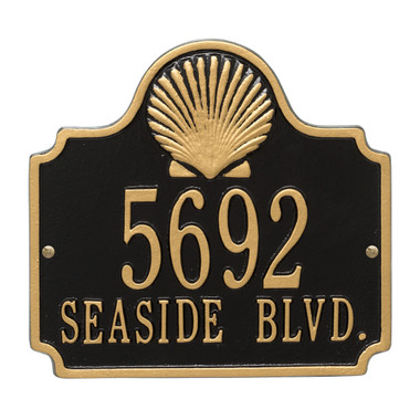 address plaque nautical conch personalized gold plaques shell decor line lighthouse coastal beach lines list wish