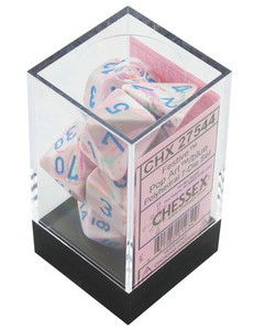 Festive Polyhedral Pop Art/Blue 7ct Dice Set