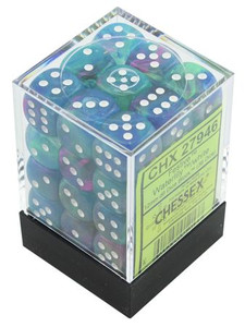 Festive D6 Waterlily/White 12mm 36ct Dice Set