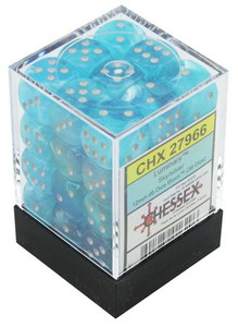 Luminary D6 Sky/Silver 12mm 36ct Dice Set
