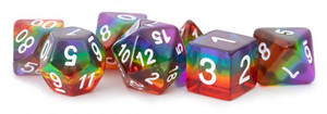 Translucent Rainbow Resin 16mm 7ct Polyhedral Dice Set