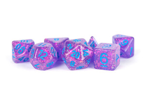 Flash Purple Resin 16mm 7ct Polyhedral Dice Set