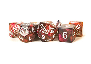 Stardust Supervolcano Acrylic 16mm 7ct Polyhedral Dice Set