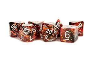 Eternal Fire Resin 16mm 7ct Polyhedral Dice Set