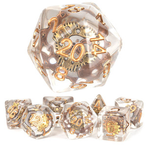 Gear Resin 16mm 7ct Polyhedral Dice Set