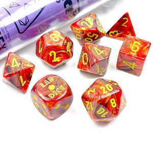 Lab Dice 5 Vortex Polyhedral Underworld/Yellow 7ct Dice Set